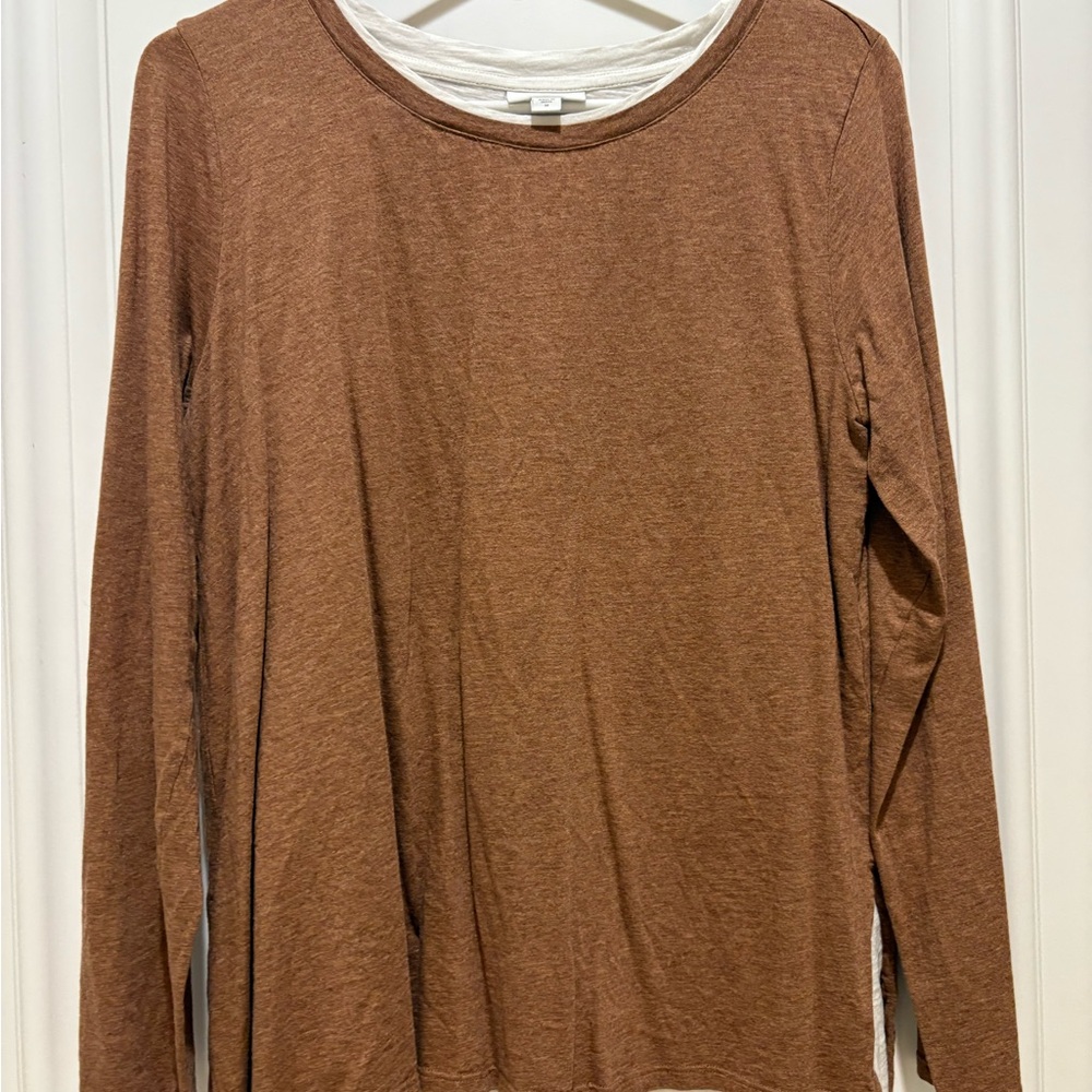 J. Jill Brown Long Sleeve Women's Top (Tunic)
